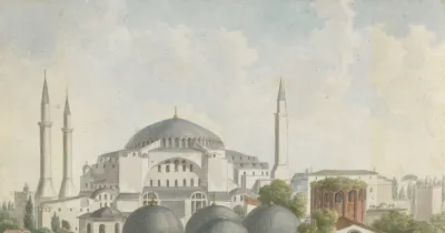 View Of The Domes And Spires Of Hagia Sophia Istanbul