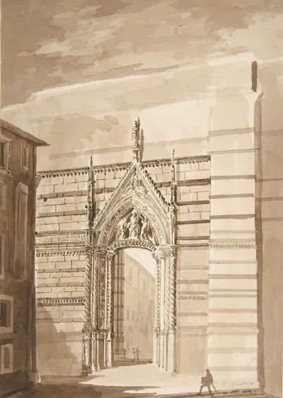 View Of The Entrance To The Piazza Del Duomo From The Piazza San Giovanni In Siena