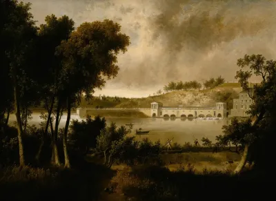 View Of The Fairmount Waterworks Philadelphia From The Opposite Side Of The Schuylkill River