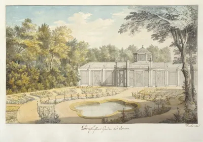 View Of The Flower Garden And Aviary At Kew