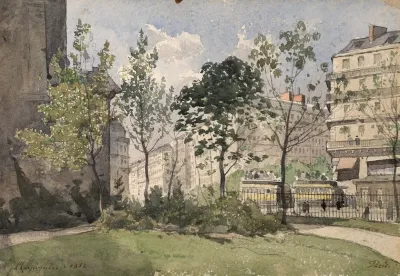 View Of The Forecourt Of The Saint Germain Des Pres Church