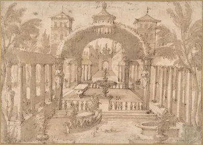 View Of The Gardens Of A Palace