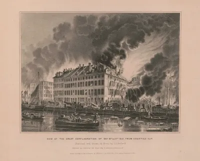 View Of The Great Conflagration Of Dec 16th And 17th 1835 From Coenties Slip