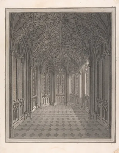 View Of The Inside Of A Small Chapel On The West Side Of The Area Of The Cloisters Of St Stephens Chapel Westminster