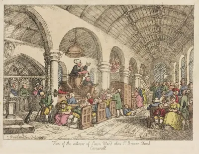 View Of The Interior Of Simon Ward Alias St Breners Church Cornwall