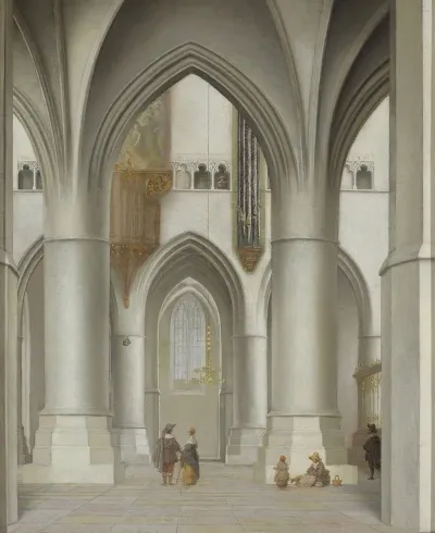 View Of The Interior Of The St Bavo Church In Haarlem