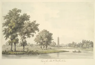 View Of The Lake And The Island From The Lawn At Kew