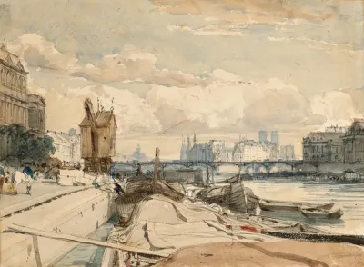 View Of The Pont Des Arts And Ile De La Cite From The Quai Du Louvre Paris