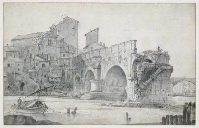 View Of The Ponte Rotto In Rome Seen From The East