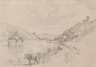 View Of The Rhine With Pfalzgrafenstein Castle And Kaub Seen From The South East