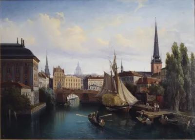 View Of The Riddarholmskanalen Stockholm 1835