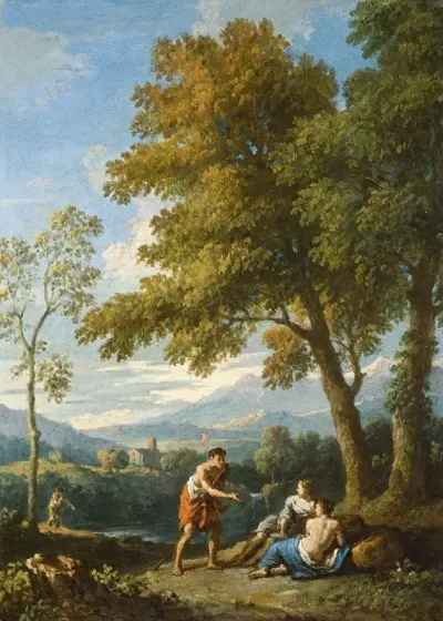 View Of The Roman Campagna With Figures Conversing 2