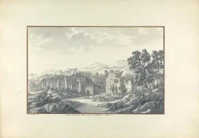 View Of The Ruined Baths At Hadrians Villa At Tivoli