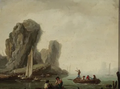 View Of The Sea With Fishing Boats