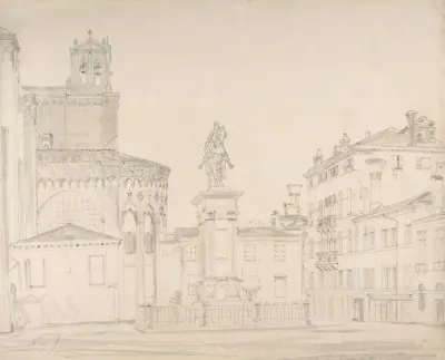 View Of The South Side Of The Church Of Santi Giovanni E Paolo In Venice With Verrocchios Statue Of Bartolomeo Colleoni