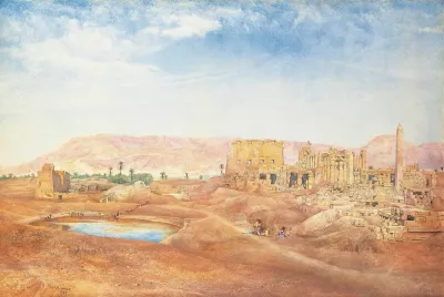 View Of The Temple Of Karnak From The Sacred Lake