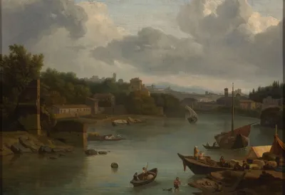 View Of The Tiber From The South Ripa Grande