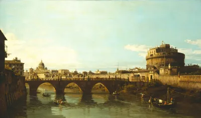 View Of The Tiber In Rome With The Castel Santangel