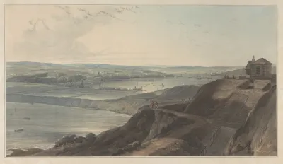 View Of The Town And Part Of The Harbour Of Falmouth From Pendennis Castel Cornwall