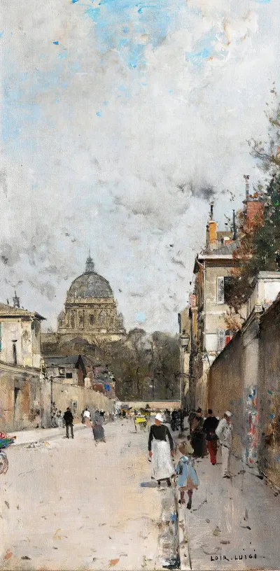 View Of The Val De Grace Street In Paris The Val De Grace Church In The Background