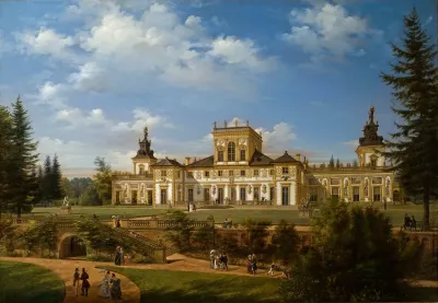 View Of The Wilanow Palace From The Side Of The Park
