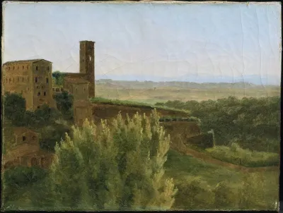 View Of Tivoli With The Church Of San Silvestro