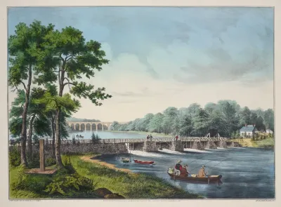 View On The Harlem River N Y The High Bridge In The Distance