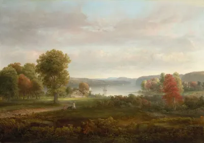View On The Hudson In Autumn