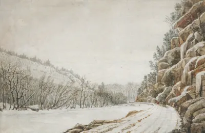 View On The New Turnpike Road On The Margin Of The Juniata With A Distant View Of The Warrior Mountain