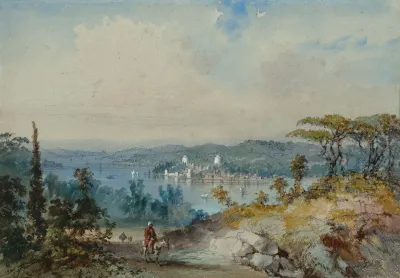 View Over The Bosphorus Showing The Fortress Of Rumeli Hissar Rumelihisari Constantinople