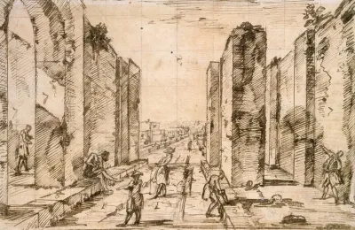 View Through The Herculaneum Gate Pompeii
