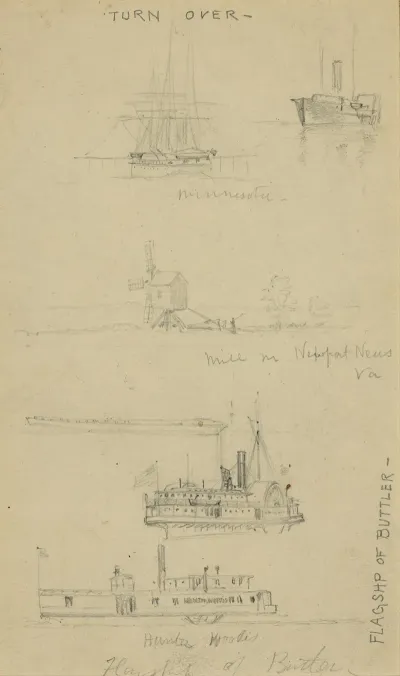 Views Of Ships And A Mill