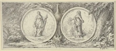 Vignette Mit Zwei Medaillons Gute Und Bosheit Ca 1775
