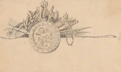 Vignette Of Weapons And A Shield