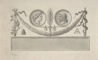 Vignette With Two Portrait Medallions