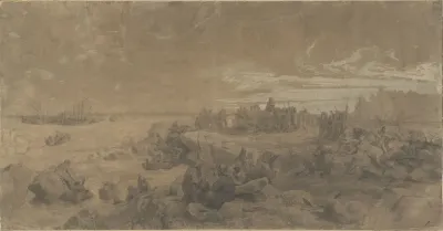 Vikings Setting Up A Memorial Stone To The Fallen