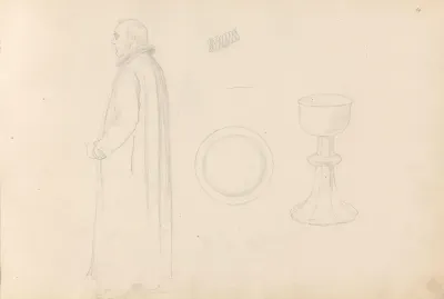 Vilhelm Birkedal I Prestekappe Disk Og Kalk