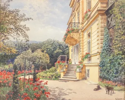 Villa In Gepflegtem Garten