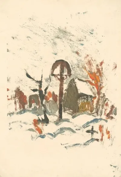 Village Cemetery In Winter