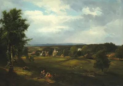 Village Scene Near Albany New York