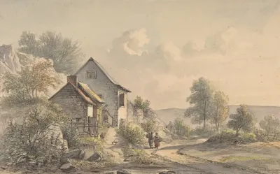 Village Scene With Figures