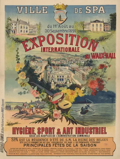 Ville De Spa Belgique Du 1er Aout Au 30 Septembre 1891 Exposition Internationale Au Waux Hall