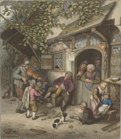 Vioolspeler Voor Een Herberg