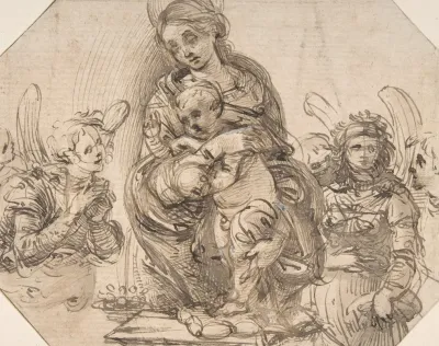 Virgin And Child Attended By Angels