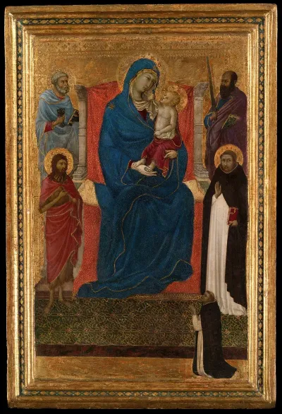 Virgin And Child Enthroned With Saints Peter Paul John The Baptist And Dominic And A Dominican Supplicant