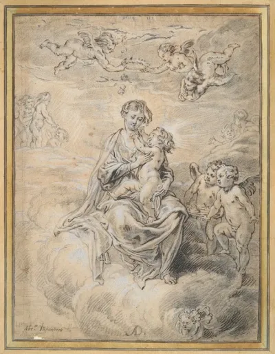Virgin And Child In Heaven With Putti