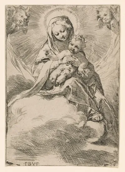 Virgin And Child In The Clouds