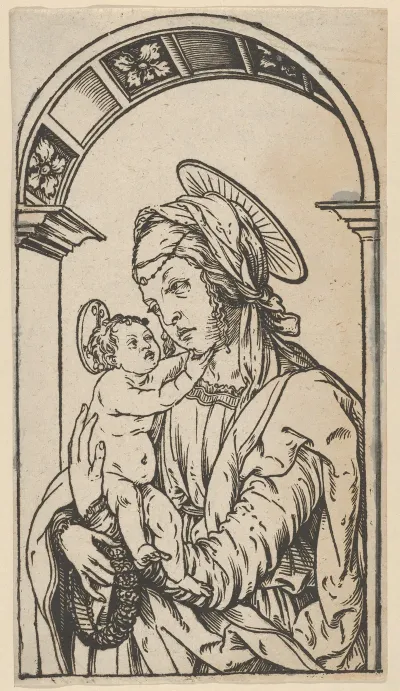 Virgin And Child Under An Arch