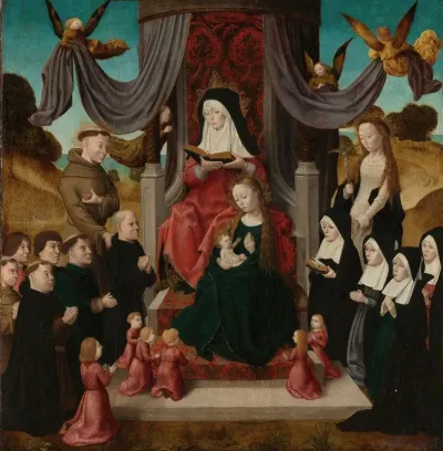 Virgin And Child With Saint Anne And Saints Francis And Lidwina With Donors Anna Selbdritt 2