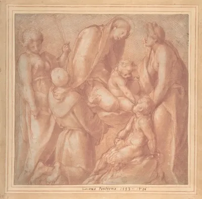 Virgin And Child With Saint Elizabeth The Infant Baptist Saint Anthony Of Padua And A Female Martyr